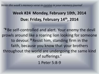 write this week s memory verse in cursive in your memory journal