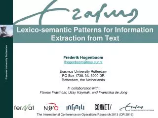 Lexico -semantic Patterns for Information Extraction from Text