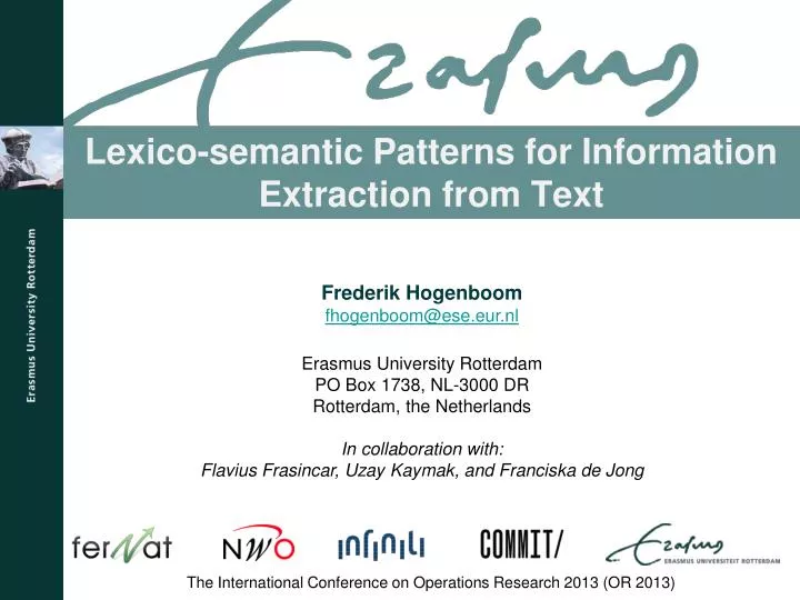lexico semantic patterns for information extraction from text