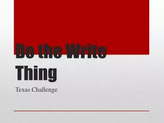 Do the Write Thing