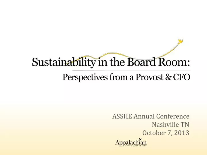 sustainability in the board room perspectives from a provost cfo