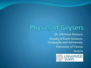 Physics of Geysers