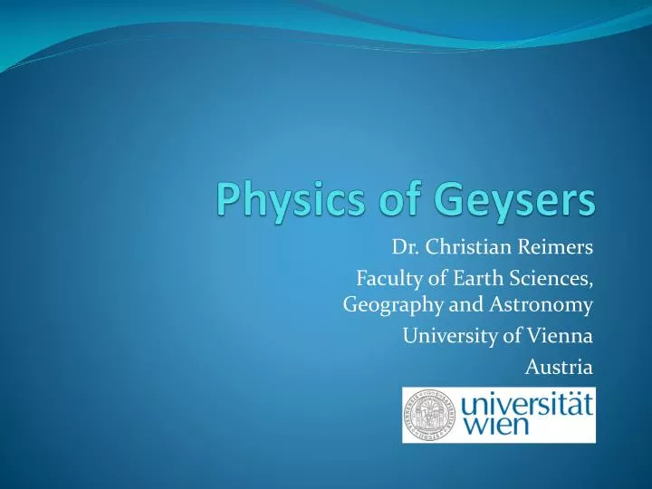 physics of geysers