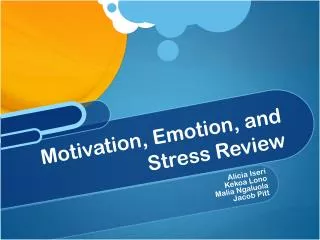 Motivation, Emotion, and Stress Review