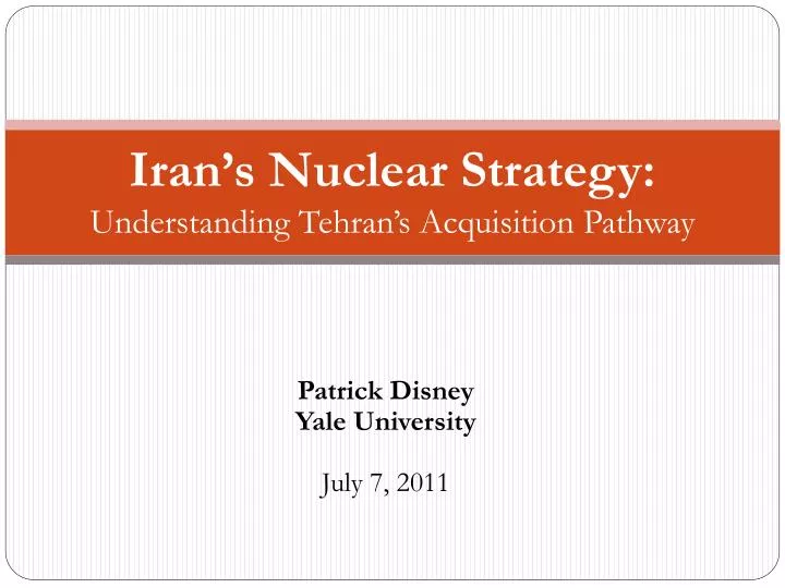 iran s nuclear strategy understanding tehran s acquisition pathway