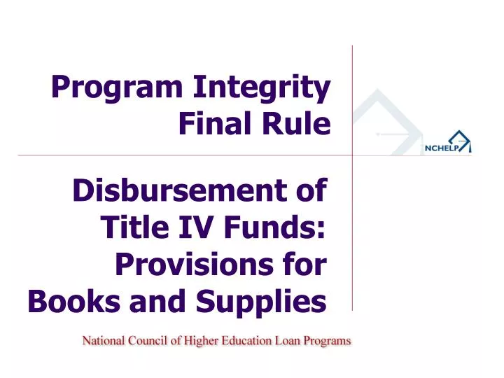 program integrity final rule
