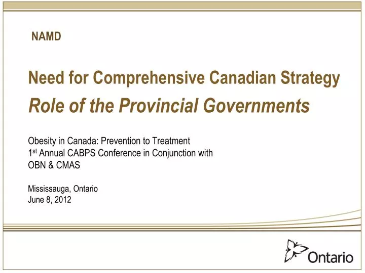 need for comprehensive canadian strategy role of the provincial governments