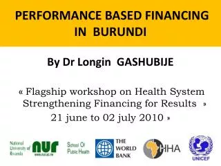PERFORMANCE BASED FINANCING IN BURUNDI