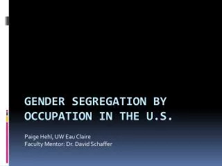Gender Segregation by Occupation in the U.S.