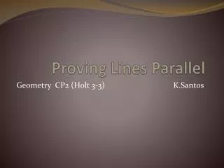 proving lines parallel