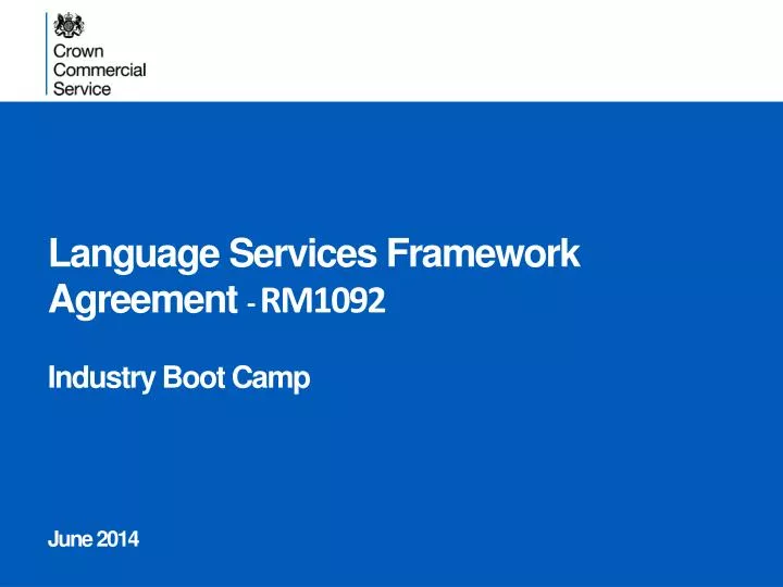 language services framework agreement rm1092 industry boot camp june 2014