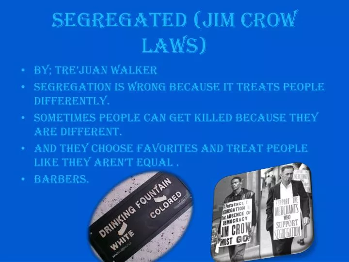 segregated jim crow laws