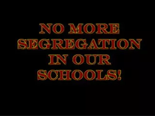 No More Segregation in Our Schools!
