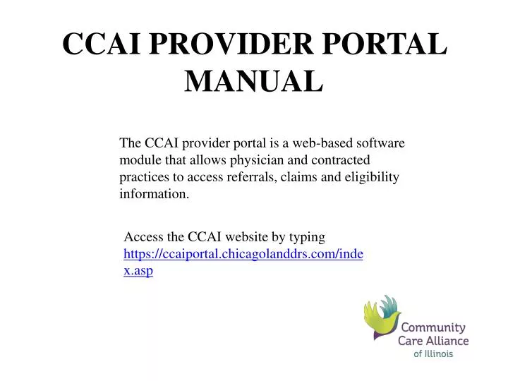 ccai provider portal manual