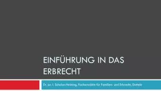 einf hrung in das erbrecht