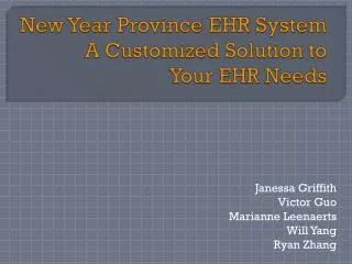New Year Province EHR System A Customized Solution to Your EHR Needs