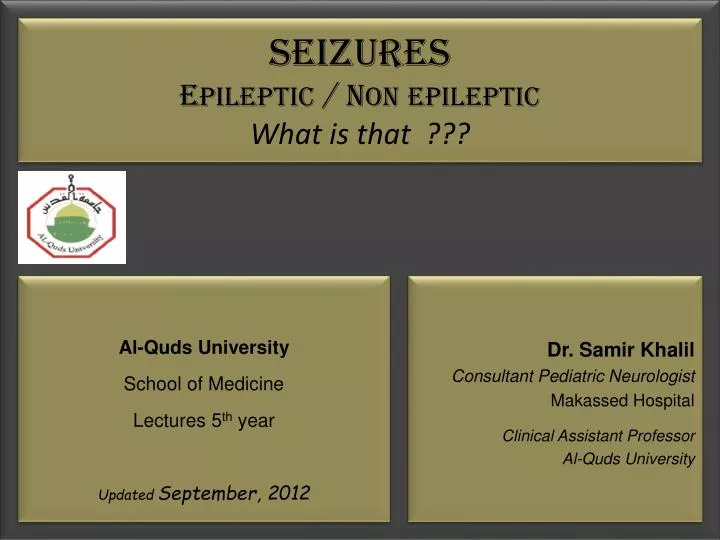 seizures e pileptic n on epileptic what is that