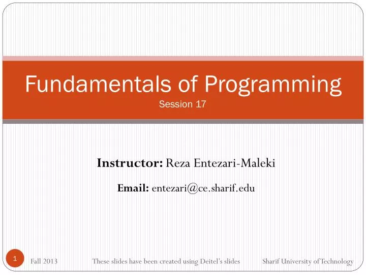 fundamentals of programming session 17