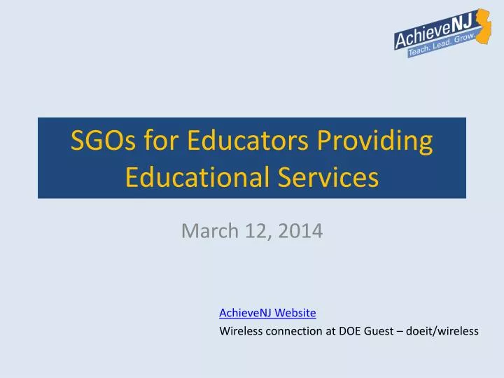 sgos for educators providing educational services
