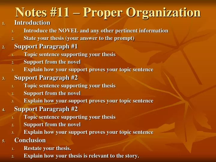 notes 11 proper organization