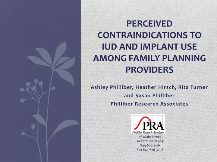 perceived contraindications to iud and implant use among family planning providers