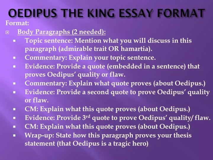 oedipus the king essay format