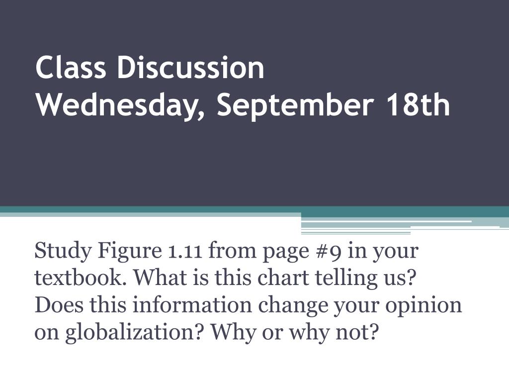 Wednesday Class Discussion Topics PPT - Class Discussion Wednesday, September 18th PowerPoint ...