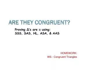 Are They Congruent?