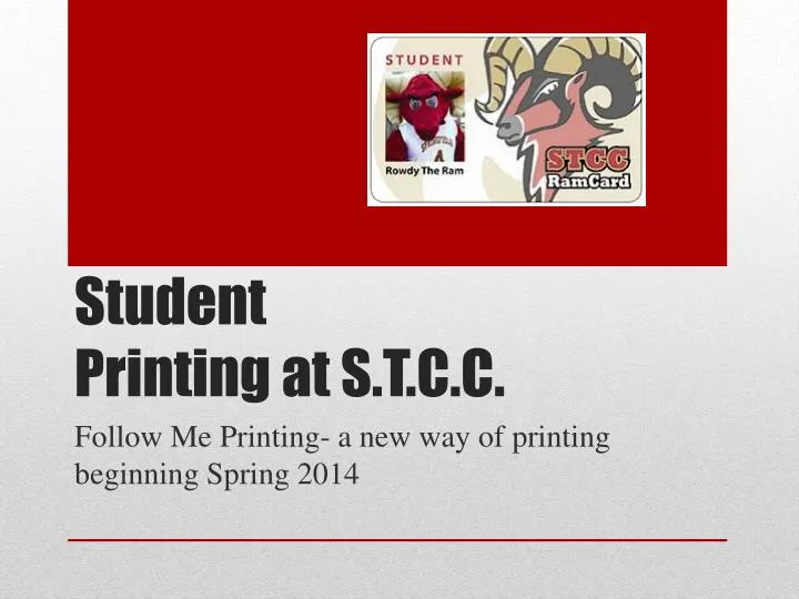 student printing at s t c c