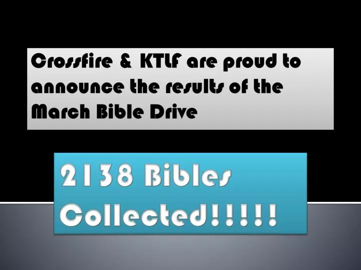 2138 bibles collected