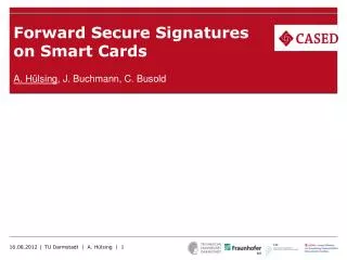 Forward Secure Signatures on Smart Cards