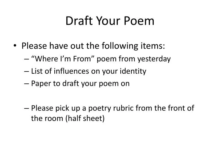 draft your poem