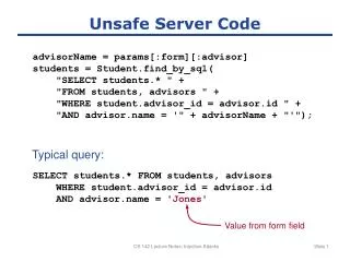 Unsafe Server Code