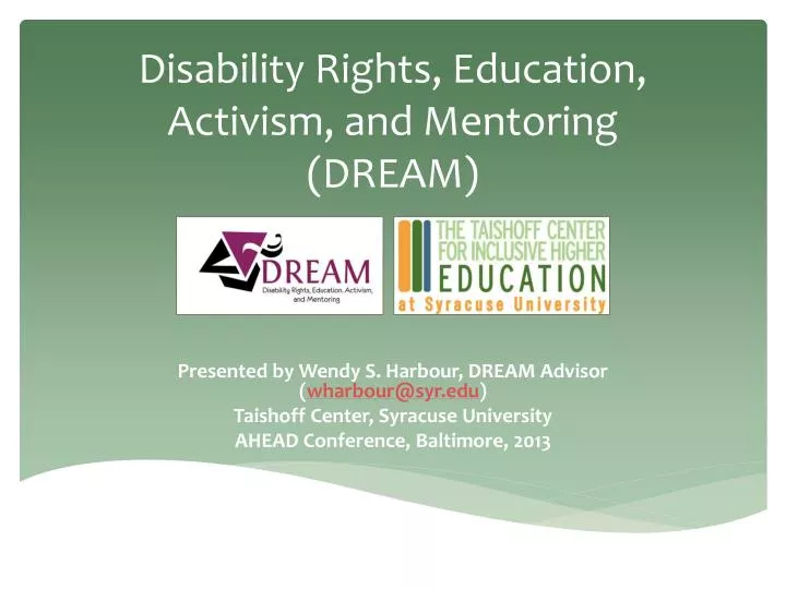disability rights education activism and mentoring dream