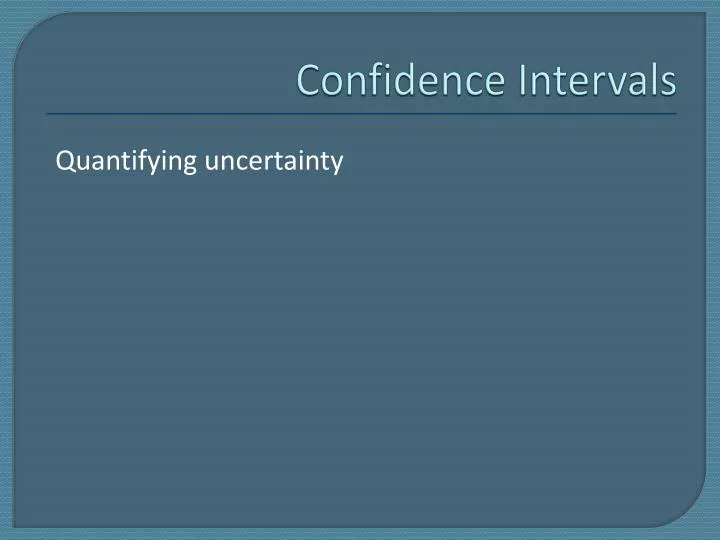 confidence intervals