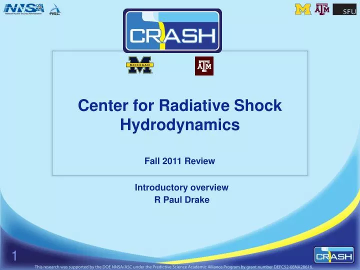 center for radiative shock hydrodynamics fall 2011 review