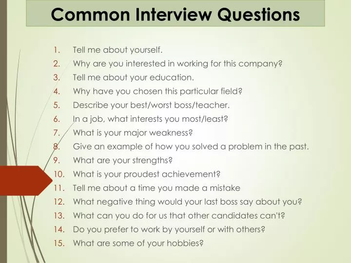 common interview questions