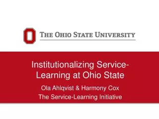 Institutionalizing Service-Learning at Ohio State