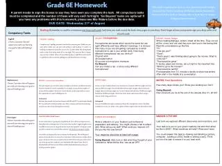 Grade 6E Homework