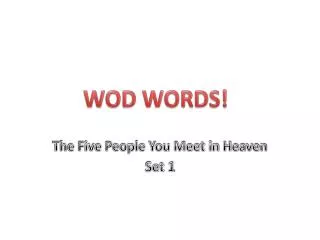 The Five People You Meet in Heaven Set 1