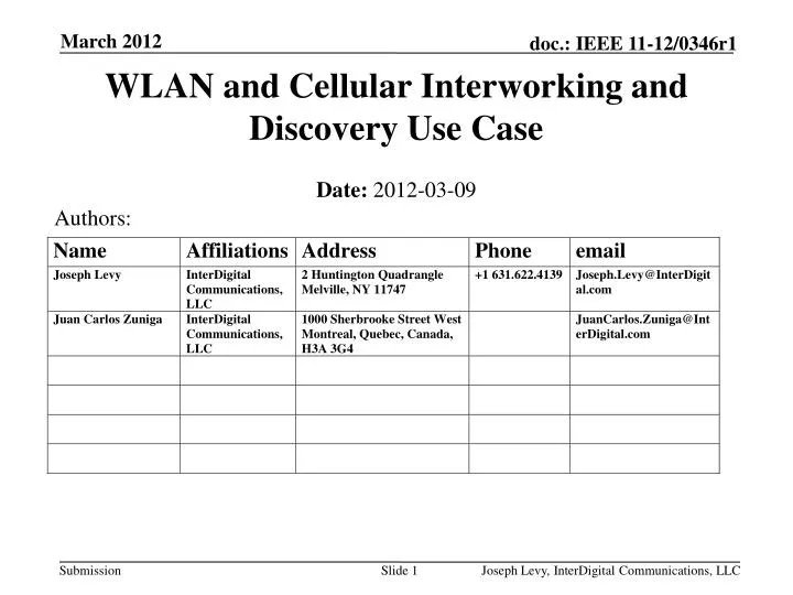 wlan and cellular interworking and discovery use case