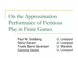 On the Approximation Performance of Fictitious Play in Finite Games