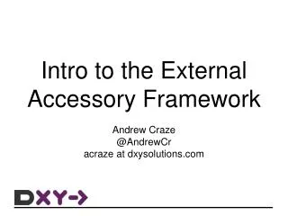 Intro to the External Accessory Framework