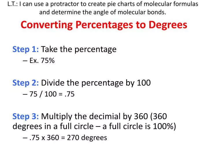 converting percentages to degrees