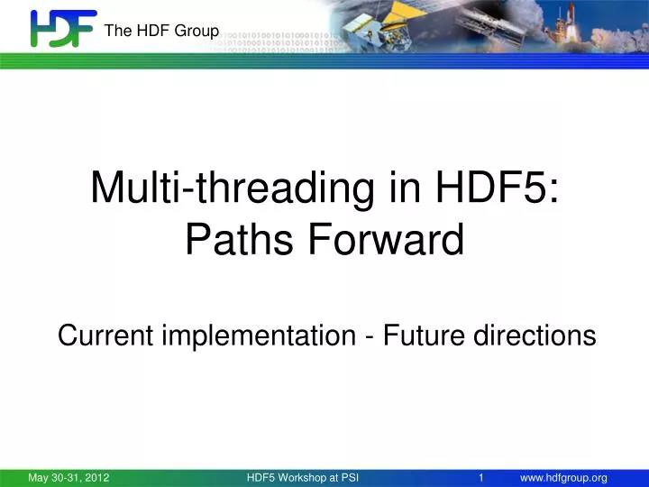 multi threading in hdf5 paths forward