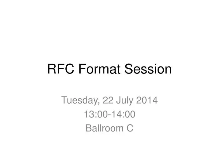 rfc format session