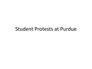 Student Protests at Purdue