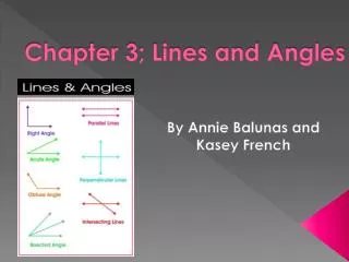 Chapter 3; Lines and Angles