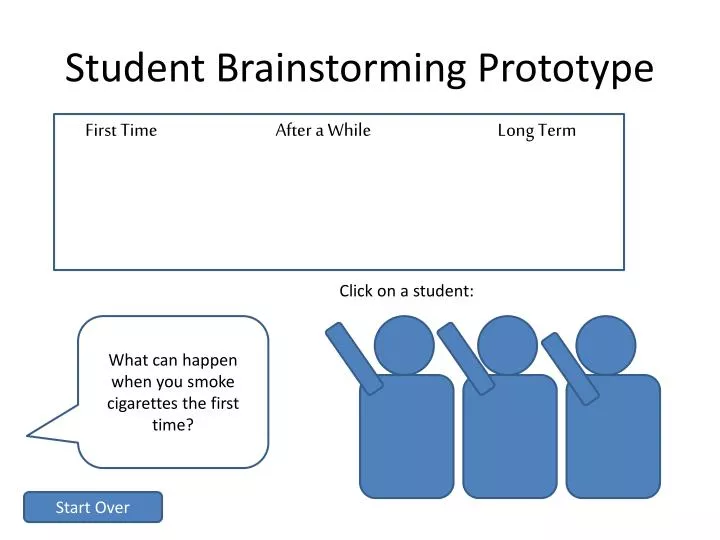 student brainstorming prototype