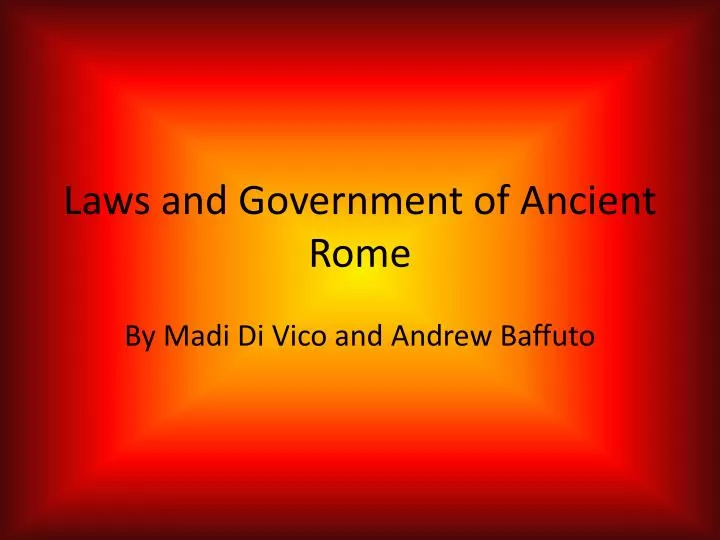 laws and government of ancient rome